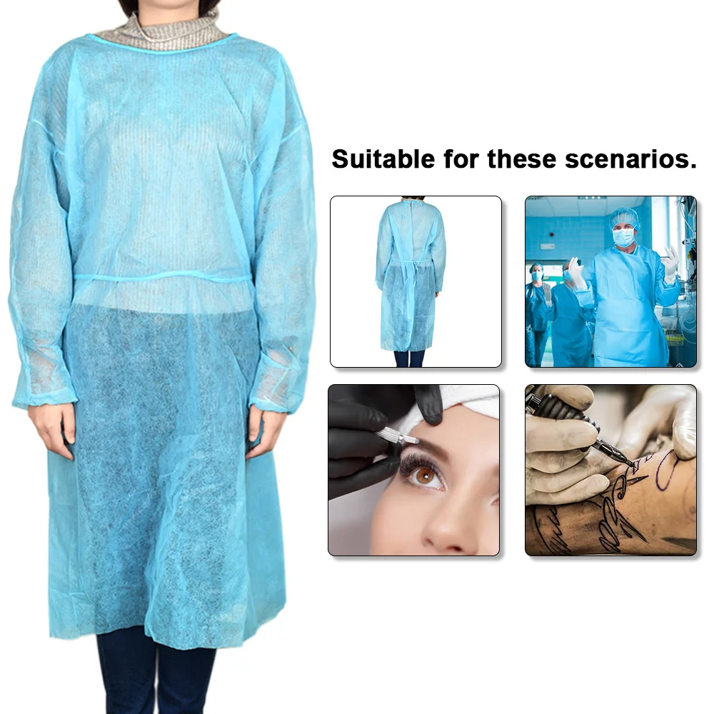 Disposable Isolation Medical Gown with Elastic Cuff Non-Woven Splash Resistant for Tattoo Eyebrow Artist Surgeon anti-dust care
Disposable Isolation Medical Gown with Elastic Cuff Non-Woven Splash Resistant for Tattoo Eyebrow Artist Surgeon anti-dust care