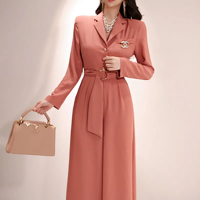 New Autumn Office Ladies Bussines Jumpsuits Long Sleeve Sashes Overalls Formal Work Wide -Leg Rompers Jumpsuit with Belt ka1103
New Autumn Office Ladies Bussines Jumpsuits Long Sleeve Sashes Overalls Formal Work Wide -Leg Rompers Jumpsuit with Belt ka1103