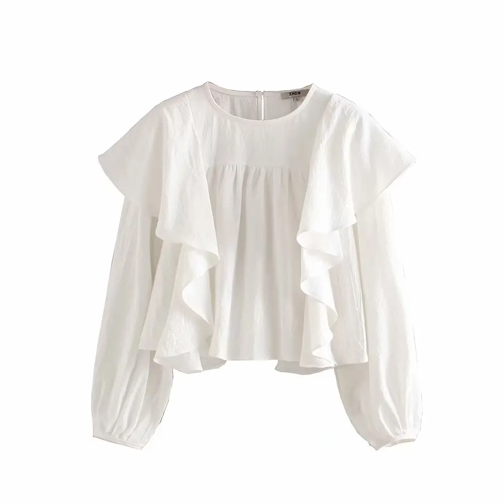 za 2019 white ruffles blouse women o-neck long sleeve chiffon casual chic womens tops and blouses office lady
za 2019 white ruffles blouse women o-neck long sleeve chiffon casual chic womens tops and blouses office lady