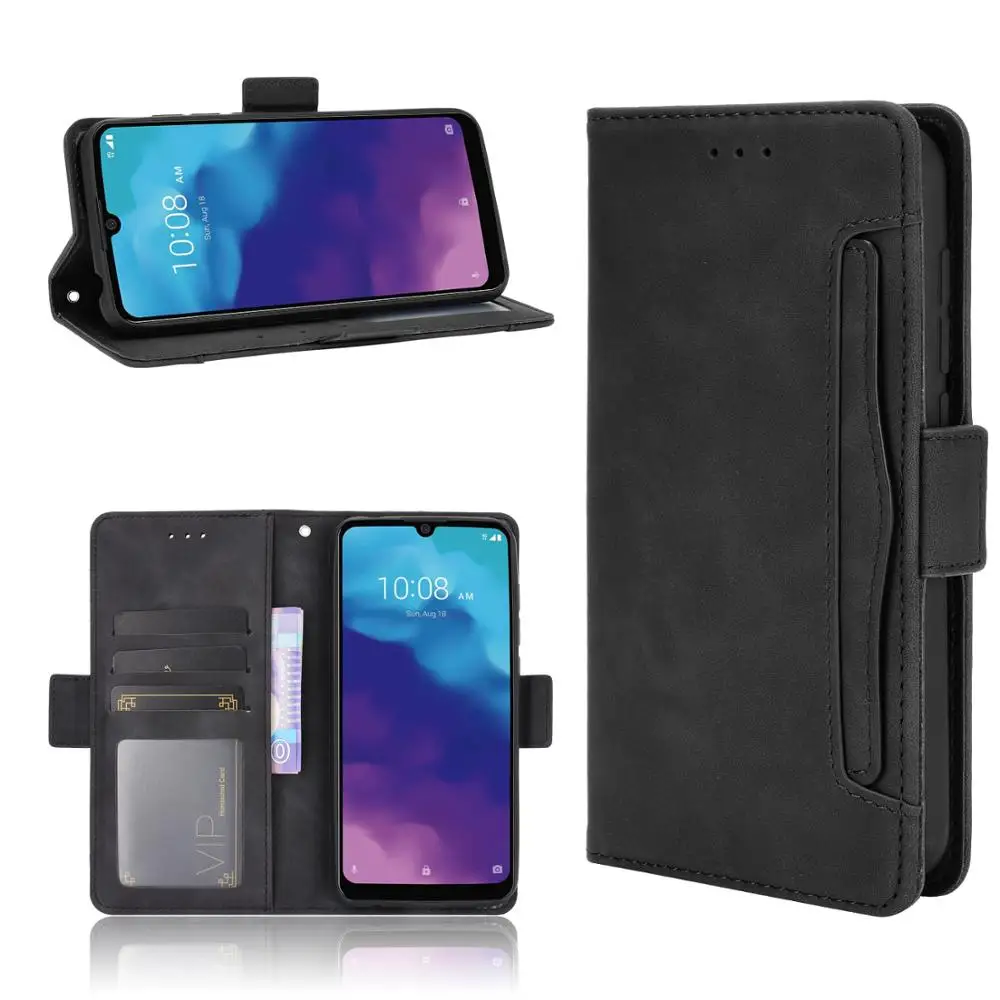 Чехол-книжка для ZTE Blade A7 2020 кожа с отделением карт отверстием отпечатков пальцев |