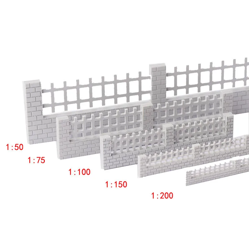 architecture white abs plastic building model fence01