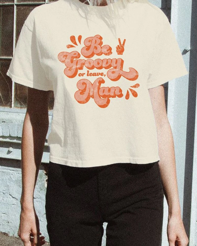 Be Groovy Summer Casual Funny Tumblr Women Clothing Korean Fashion Kawaii Cute Aesthetics Street Style Khaki Print Tee T-Shirt
Be Groovy Summer Casual Funny Tumblr Women Clothing Korean Fashion Kawaii Cute Aesthetics Street Style Khaki Print Tee T-Shirt
