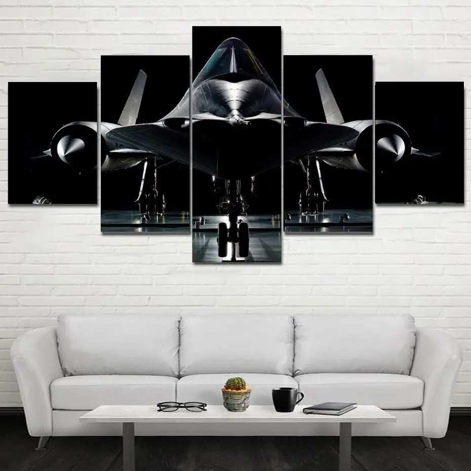 

No Framed Canvas 5Pcs Fighter Modern HD Aircraft Wall Art Posters Pictures Home Decor Paintings Decorations