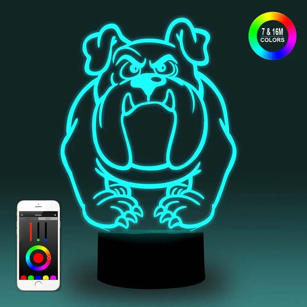 NiteApps 3D Bulldog LED Night Light Desk Table Illusion Lamp Holiday Birthday Gift APP/Touch Control
NiteApps 3D Bulldog LED Night Light Desk Table Illusion Lamp Holiday Birthday Gift APP/Touch Control