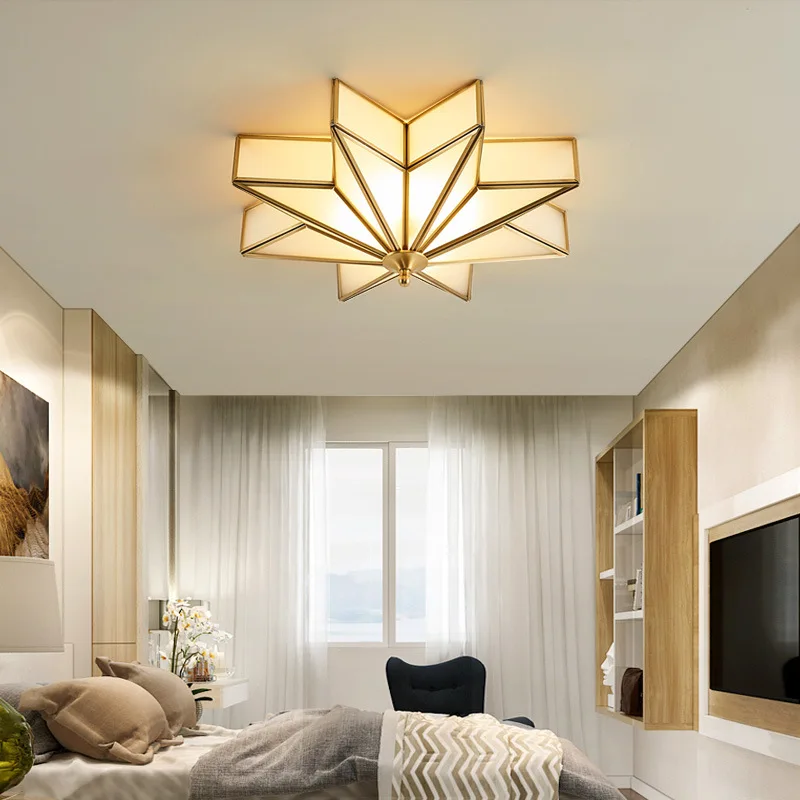 American Simple Star Led Ceiling Light Copper Creative Living Room Dining Bedroom Ceiling Lamp Nordic Kitchen Bathroom Fixture
American Simple Star Led Ceiling Light Copper Creative Living Room Dining Bedroom Ceiling Lamp Nordic Kitchen Bathroom Fixture