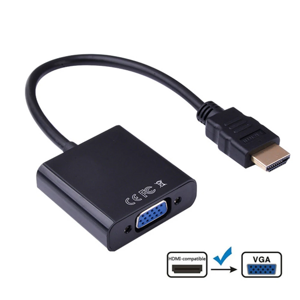 HD 1080P HDMI-compatible Cable to VGA Adapter Male Female for Xbox 360 PS4 PC Notebook Laptop TV Box | Электроника