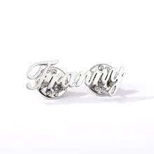 Personalized Style Name Brooches For Women Stainless Steel Customized Nameplate Letters Initials Brooches Pins Fashion Jewelry