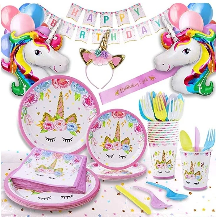Unicorn Party Supplies - Bonus Unicorn Headband Birthday Sash and Balloons- Serves 16 Guests-Disposable Tableware Cutlery Party
Unicorn Party Supplies - Bonus Unicorn Headband Birthday Sash and Balloons- Serves 16 Guests-Disposable Tableware Cutlery Party