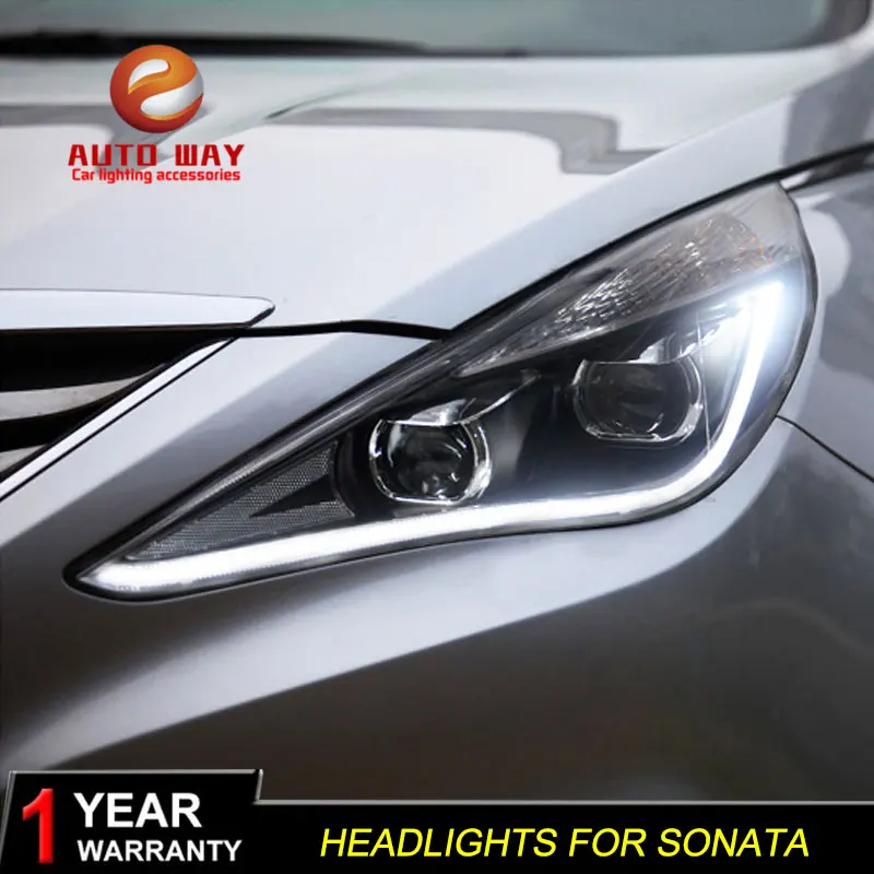 Car Styling Head Lamp case for Hyundai Sonata 2011-2014 Headlights LED Headlight DRL Lens Double Beam Bi-Xenon HID Accessories | Автомобили
