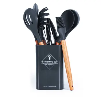 11 Pcs Heat Resistant Silicone Cookware Set Nonstick Cooking Tools Kitchen Baking Tool Kit Wood Handle With Square Barrel
11 Pcs Heat Resistant Silicone Cookware Set Nonstick Cooking Tools Kitchen Baking Tool Kit Wood Handle With Square Barrel