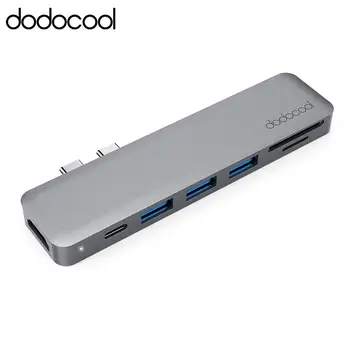 dodocool Type C Hub Alloy 7-in-1 Multiport Hub with Dual USB-C 4K HD Output SD/TF Card Reader USB 3.1 Type-C Port 3 USB 3.0 HUB
dodocool Type C Hub Alloy 7-in-1 Multiport Hub with Dual USB-C 4K HD Output SD/TF Card Reader USB 3.1 Type-C Port 3 USB 3.0 HUB