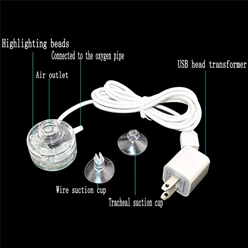 3 Underwater Aquarium LED Diving Lights with Air Pump Stone Submersible Aquarium Spot Lamp Fish Tank Ambient Lighting Colorful