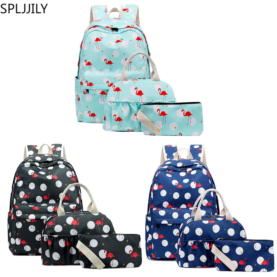 SPLJJILY Backpack Set for Girls, Fashion Flamingo And Dot Polyester Oxford Fabric Casual Daypack with Lunch Bag and Pencil Case
SPLJJILY Backpack Set for Girls, Fashion Flamingo And Dot Polyester Oxford Fabric Casual Daypack with Lunch Bag and Pencil Case