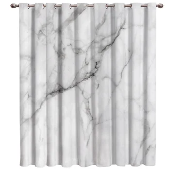 

White Marble Crackle Window Treatments Curtains Valance Decor Bedroom Kitchen Fabric Decor Print Kids Curtain Panels