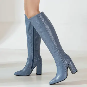 Women Boots Winter Shoes Pu Leather Sqaure High Heel Knee High Boots Pointed Toe Long Boots Black White Blue Beige
Women Boots Winter Shoes Pu Leather Sqaure High Heel Knee High Boots Pointed Toe Long Boots Black White Blue Beige