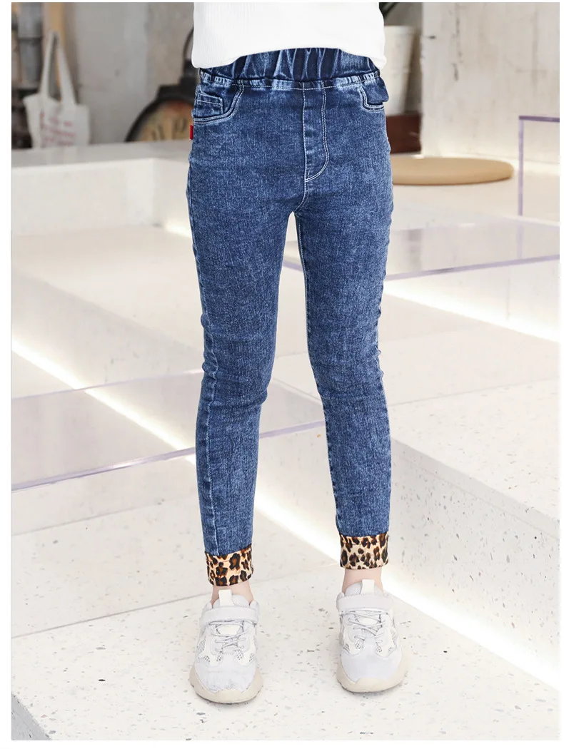 3-13 Teenage Children Girl Korean Fashion Jeans Leopard Elastic Waist Denim Pants Girls Black Skinny Trousers Kids Clothes 3-13 Teenage Children Girl Korean Fashion Jeans Leopard Elastic Waist Denim Pants Girls Black Skinny Trousers Kids Clothes