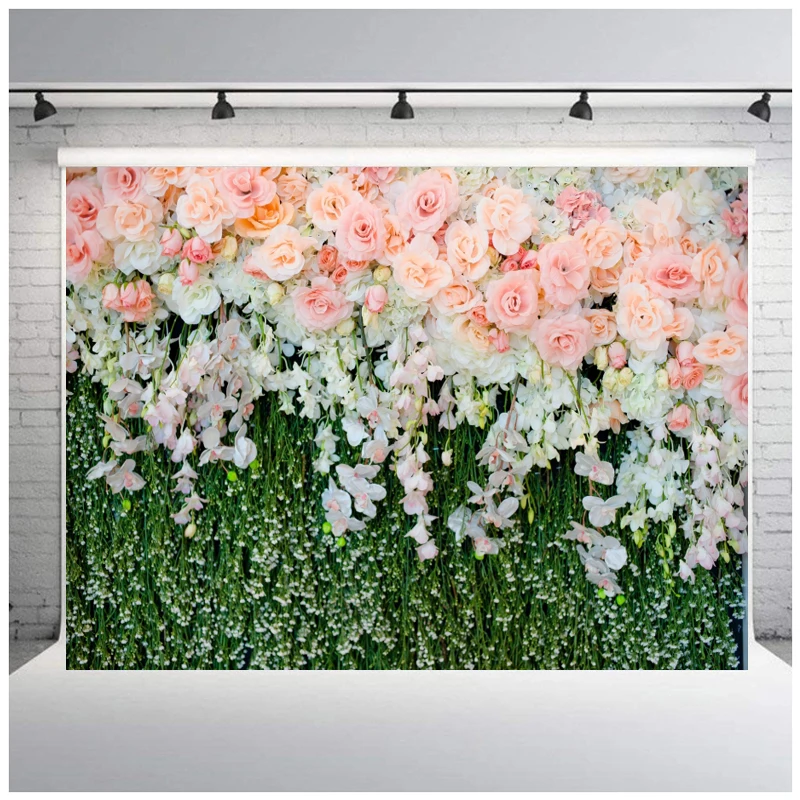 Generic DIY Flower Wall Wedding Backdrop Vinyl Backdrops For