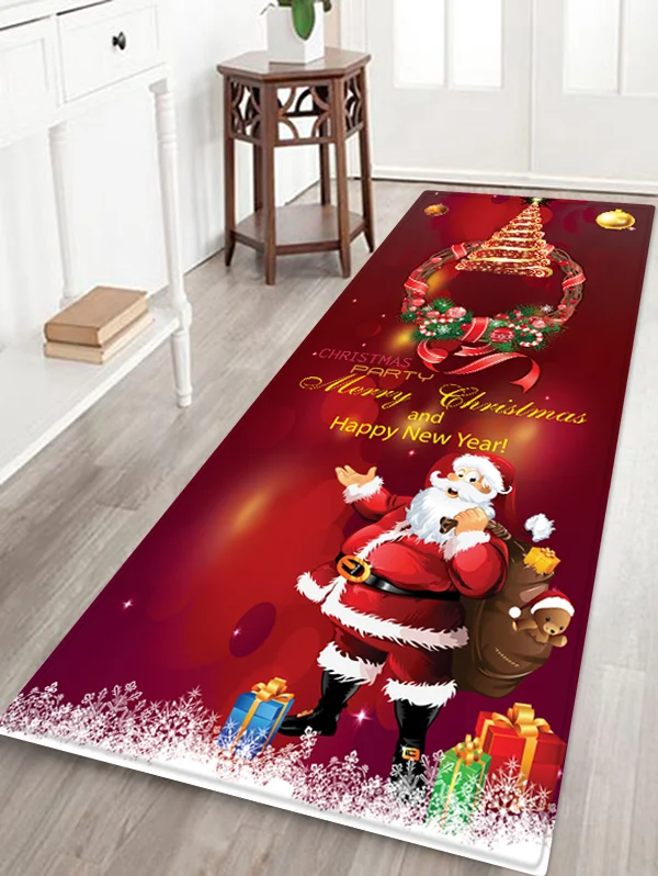 Фото Рождественский коврик с Санта-Клаусом противоскользящий напольный для кухни | Ковровые покрытия (32992855725)