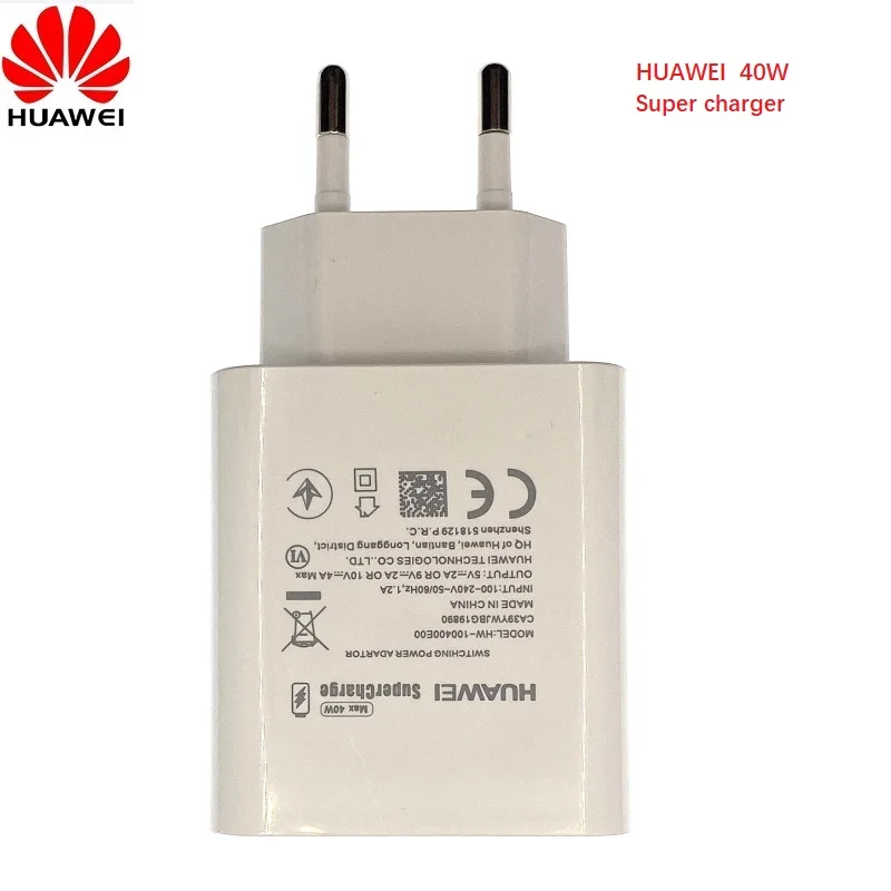 Оригинальное зарядное устройство Huawei 40 Вт 22 5 Supercharge 5A Type C кабель для P30 Pro Mate 30 20 10