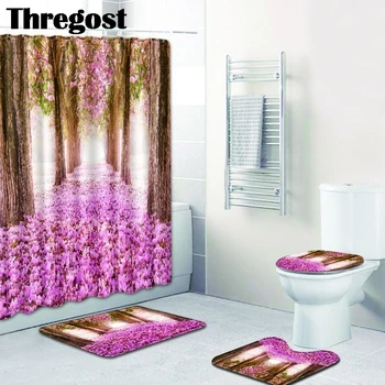 Thregost Scenic Print Toilet Mat 3pcs Set Non Slip Bathtub Toilet Rugs Shower Carpet and Curtain Water Absorption Polyester Rug 
Thregost Scenic Print Toilet Mat 3pcs Set Non Slip Bathtub Toilet Rugs Shower Carpet and Curtain Water Absorption Polyester Rug