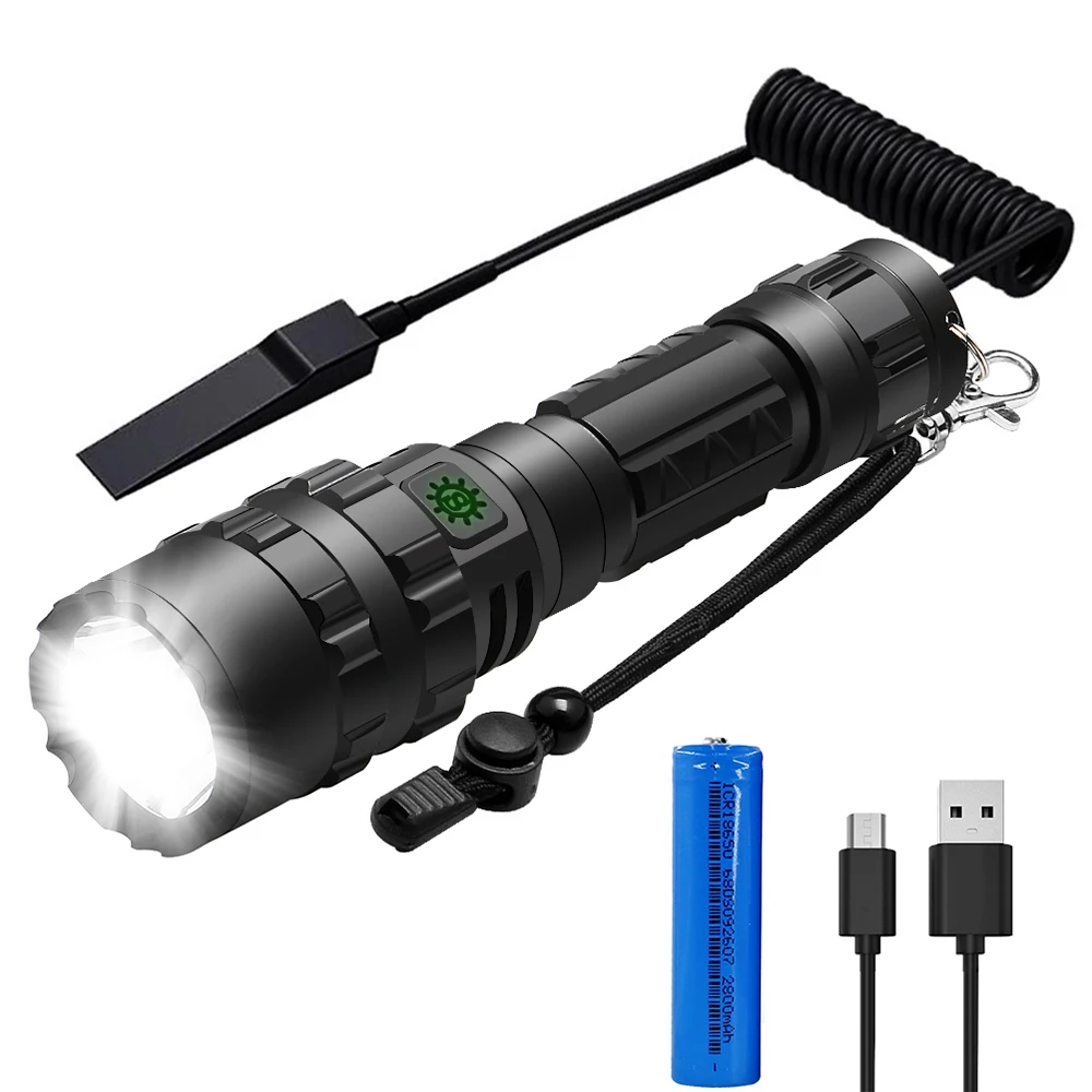 Tactical Flashlight Waterproof Hunting Light Torch Ultra Bright Lantern Military Shooting Light Lamp USB Rechargeable Flashlight
Tactical Flashlight Waterproof Hunting Light Torch Ultra Bright Lantern Military Shooting Light Lamp USB Rechargeable Flashlight