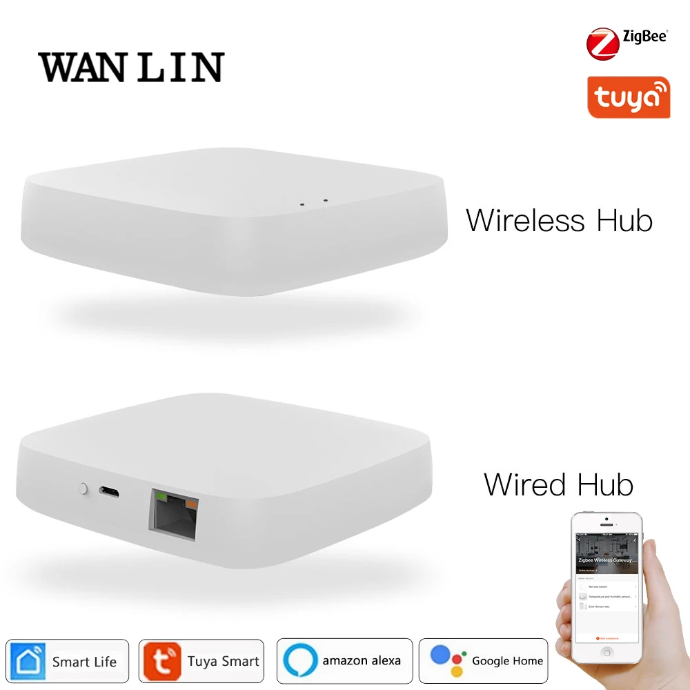 Шлюз Tuya Zigbee для умного дома хаб с датчиком температуры и влажности работает Amazon