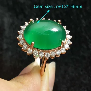 C-TWO, Natural green agate emerald color gemstone in 925 sterling silver with rose gold plated trendy fashion ring for lady
C-TWO, Natural green agate emerald color gemstone in 925 sterling silver with rose gold plated trendy fashion ring for lady