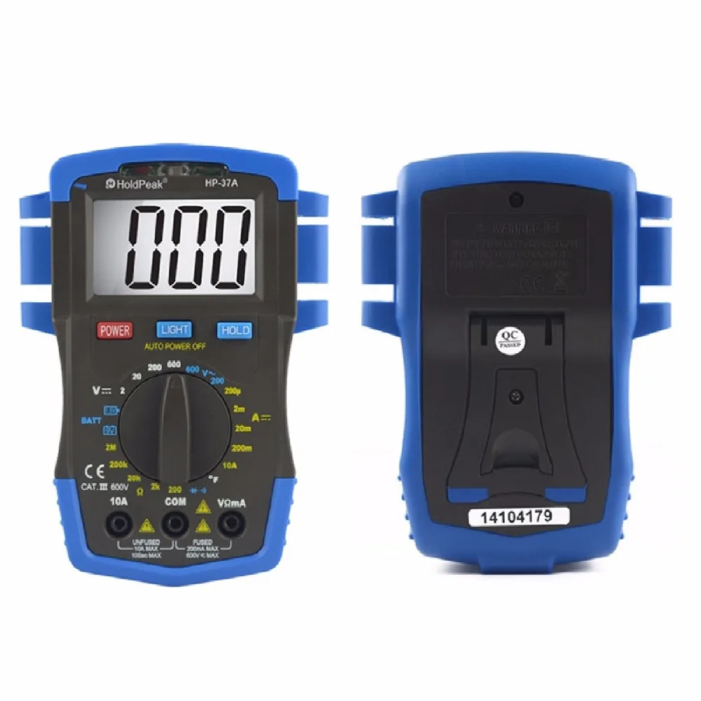 Digital Multimeter HP-37A measuring AC DC Voltage Current Diode Continuity Buzzer Resistance/Temperature with backlight
Digital Multimeter HP-37A measuring AC DC Voltage Current Diode Continuity Buzzer Resistance/Temperature with backlight