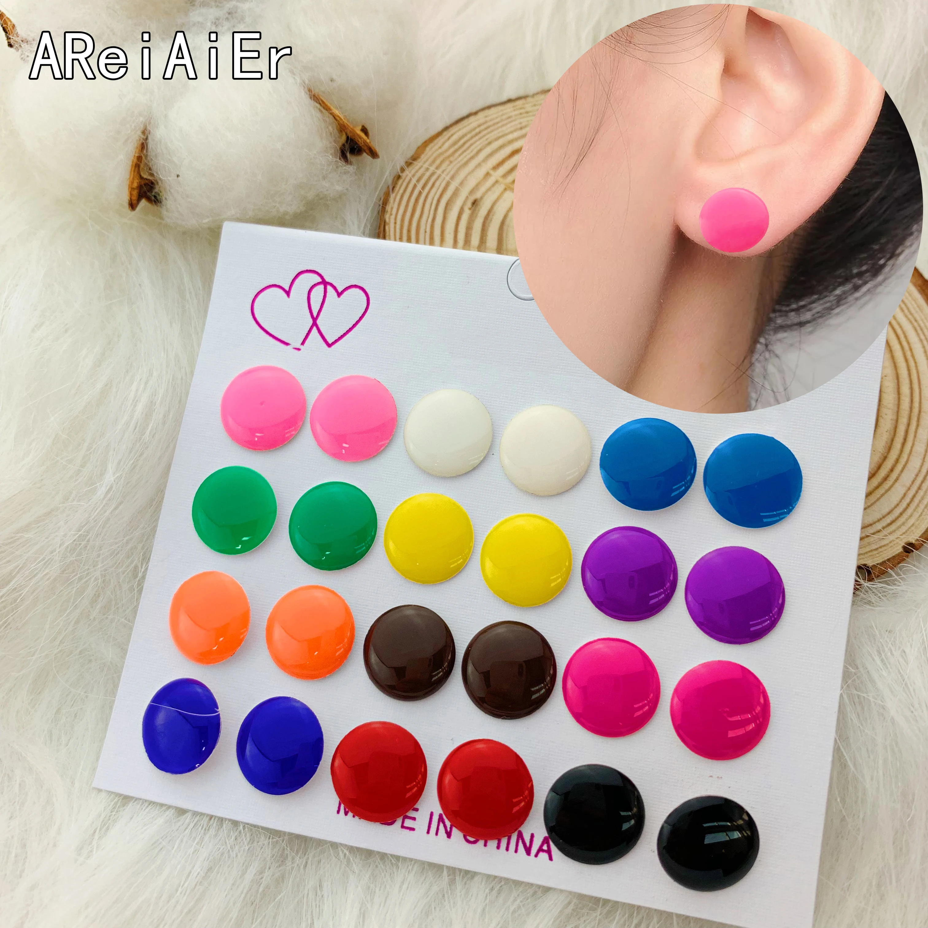 12 pairs/set of European and American round earrings set for Women color buttons retro niche earrings Female Fashion Jewelry
12 pairs/set of European and American round earrings set for Women color buttons retro niche earrings Female Fashion Jewelry
