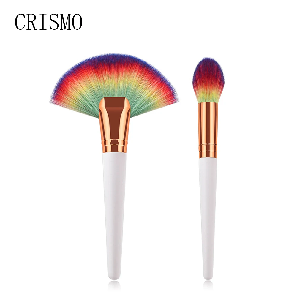 CRISMO 1Pcs Professional Makeup Brushes Soft Rainbow Hair Powder Foundation Fan Shape Brush Make Up Brush Comestic Tools
CRISMO 1Pcs Professional Makeup Brushes Soft Rainbow Hair Powder Foundation Fan Shape Brush Make Up Brush Comestic Tools