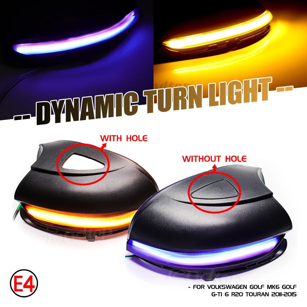 12V Scroll Dynamic Turn Signal Mirror Lamp LED Sequential Blinker Light For Volkswagen VW GOLF 6 VI MK6 GTI R line R20 Touran | Автомобили