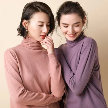 2020 The New Cashmere Sweater Solid color Turtleneck Pullover Lazy Wind Sweater Women Vertical stripes Simple warm Sweaters
2020 The New Cashmere Sweater Solid color Turtleneck Pullover Lazy Wind Sweater Women Vertical stripes Simple warm Sweaters