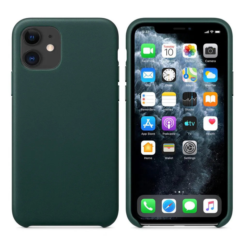 Оригинальный ультратонкий кожаный чехол для IPhone 11 Pro Max защитный Iphone зеленый