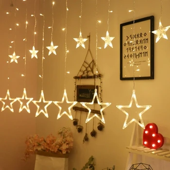 2.5m LED Star Lights Curtain Lights String Lights Starry Five-pointed Star Lights Bedroom Decorative Lights For Home Hanging 
2.5m LED Star Lights Curtain Lights String Lights Starry Five-pointed Star Lights Bedroom Decorative Lights For Home Hanging