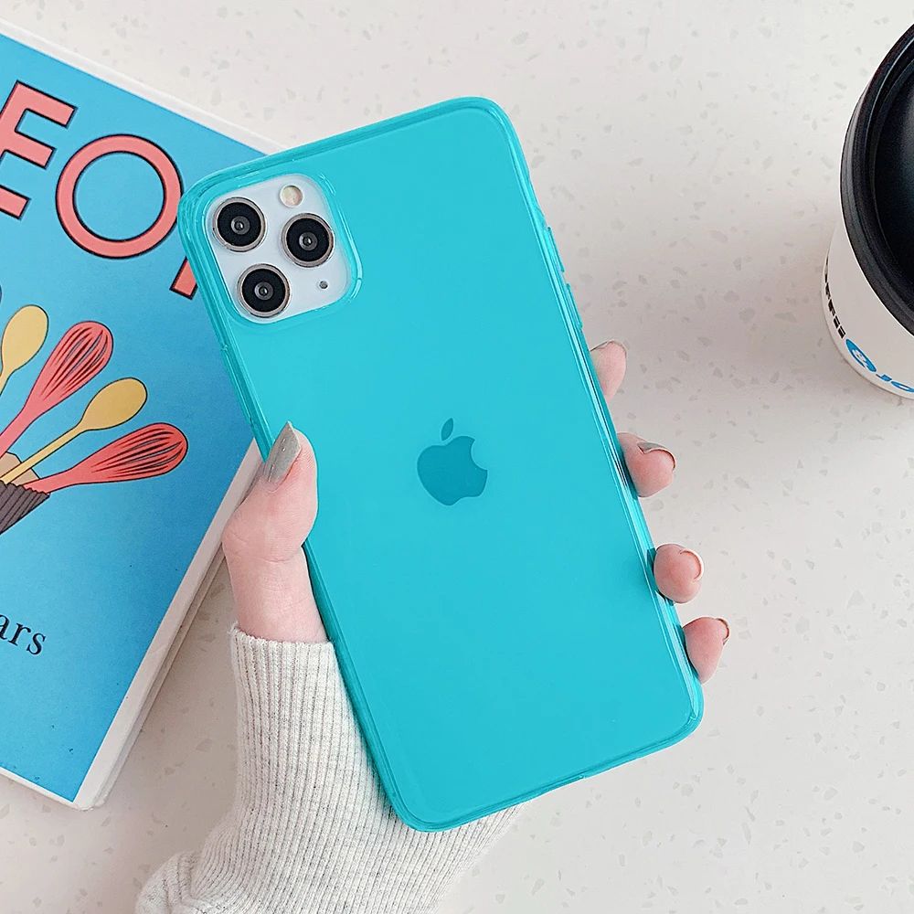 LOVECOM Neon Fluorescent Solid Color Phone Case For iPhone 11 Pro Max XR X XS Max 7 8 Plus Case Soft IMD Clear Phone Back Cover 18 H80bd22c20f994b45bd33bc8f8fcf01dew