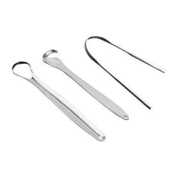 3PCS/Set Tongue Scraper Stainless Steel Oral Tongue Cleaner Mouth Brush Reusable TongueToothbrush Fresh Breath Cleaning Maker
3PCS/Set Tongue Scraper Stainless Steel Oral Tongue Cleaner Mouth Brush Reusable TongueToothbrush Fresh Breath Cleaning Maker