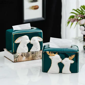 European Ceramics Tissue Box Animal Pattern Tissue Box Creative Household Kitchen Bathroom Tissue Storage Box Decoration
European Ceramics Tissue Box Animal Pattern Tissue Box Creative Household Kitchen Bathroom Tissue Storage Box Decoration