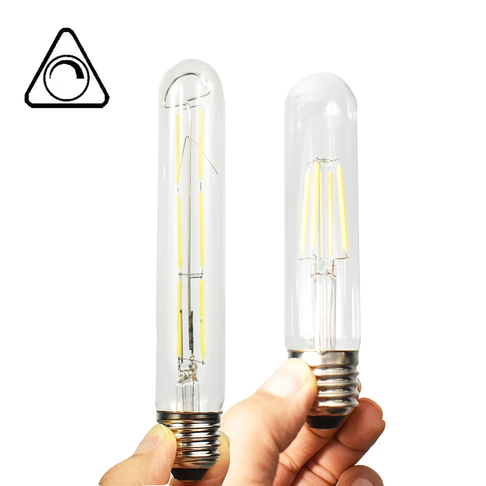 

120V Dimmable T30 Bulb Lamp 3000K 4000K 6000K Depth Dimming Slim Tubular LED Filament Edison Style 4W 6W Shop Light Decoration