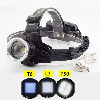 Zoomable Headlight T6/L2/P50 LED Headlamp Powerful Torch Lamp Fishing Camping Frontal Head Light With USB Charging Cable
Zoomable Headlight T6/L2/P50 LED Headlamp Powerful Torch Lamp Fishing Camping Frontal Head Light With USB Charging Cable