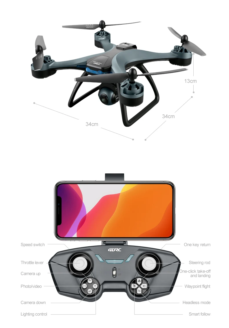 F5 PRO RC Quadcopter Drones - WIFI FPV 2.4G/5.8G ESC GPS Hold Foldable Arm-Wide Angle HD 4K Dual Camera - Height Mode RTF F5 PRO RC Quadcopter Drones - WIFI FPV 2.4G/5.8G ESC GPS Hold Foldable Arm-Wide Angle HD 4K Dual Camera - Height Mode RTF
