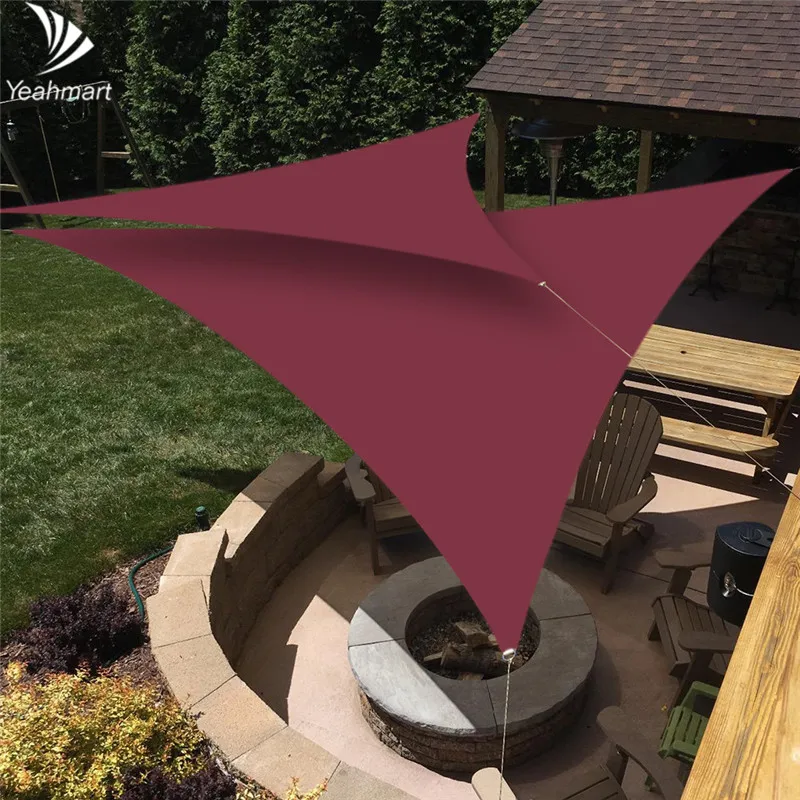 Фото 5x5x5M Wine red Sun Shade Sail Canopy for 98%UV Block For Outdoor Facility&ampActivities Patio Garden Backyard Awning  Дом и | Awnings (4000966091892)