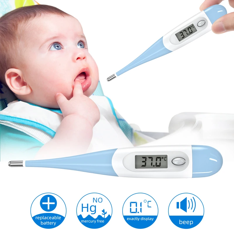 Electronic LCD Thermometer Soft Head Baby Adult Medical Thermometre Body Fever Temperature Measuring Tools Accurate Monitor
Electronic LCD Thermometer Soft Head Baby Adult Medical Thermometre Body Fever Temperature Measuring Tools Accurate Monitor