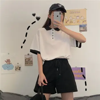 2020 Summer 2 Piece Sets Womens Outfits Short Sleeve Patchwork Shirts Polo Top and Wid-leg Shorts Suit Women Two Piece Short Set 
2020 Summer 2 Piece Sets Womens Outfits Short Sleeve Patchwork Shirts Polo Top and Wid-leg Shorts Suit Women Two Piece Short Set