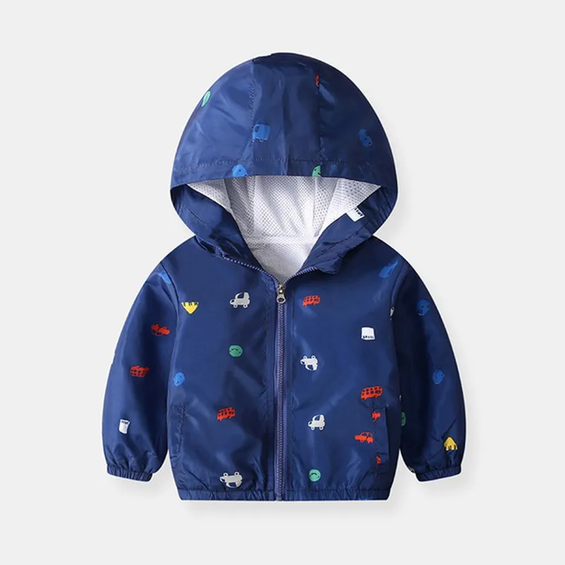 COOTELILI Dinosaur Printing Boys Windbreaker Children Clothes Hooded Autumn Kids Jacket For Boys Coat Children Clothes (15)