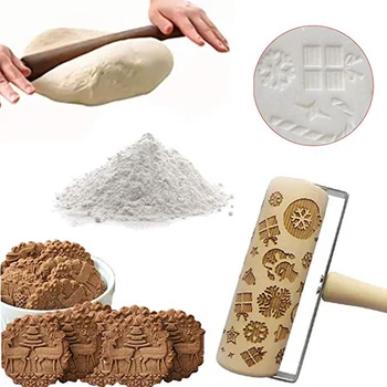 Christmas Wooden Embossing Rolling Pin Laser Engraved DIY Tools Textured Non-Stick Designs and Patterned for Baking Cookie Kid
Christmas Wooden Embossing Rolling Pin Laser Engraved DIY Tools Textured Non-Stick Designs and Patterned for Baking Cookie Kid