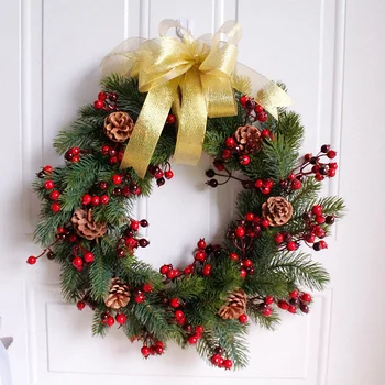Decorated Artificial Christmas Wreath Green Branches with Pine Cones Red Berries Indoor/Outdoor Xmas Decoration 45cm
Decorated Artificial Christmas Wreath Green Branches with Pine Cones Red Berries Indoor/Outdoor Xmas Decoration 45cm