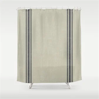 vintage-country-french-grainsack-grey-gray-stripes-linen-color-background-9vi-shower-curtains