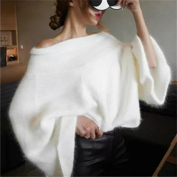 Women Winter And Autumn Loose Bell Sleeve Wool sweater 2019 Pullover Slash Neck Knitted Vintage Female Sweater
Women Winter And Autumn Loose Bell Sleeve Wool sweater 2019 Pullover Slash Neck Knitted Vintage Female Sweater