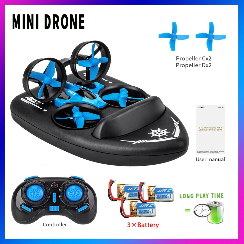 

3in1 mini racing drone ufo helicopter fun Durable Headless Mode pop toys for children quadcopter RC Boat / Vehicle / Hovercraft