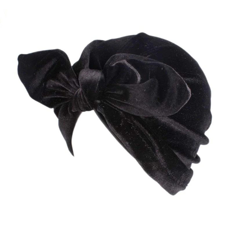 Модный бархатный бантик женский платок на голову тюрбан готовые носить
